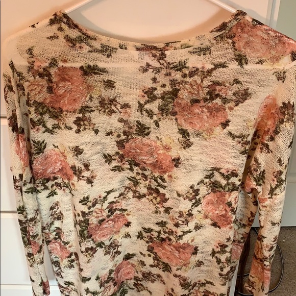 Cream Rose Patterned Sweater - Picture 2 of 3
